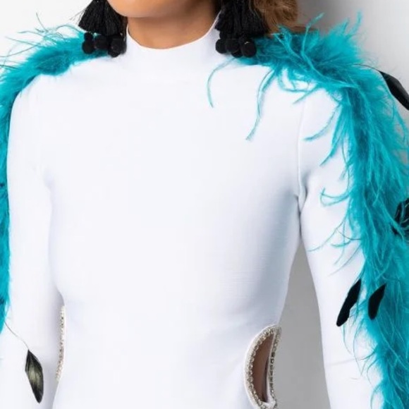 🆕🆕🔥🔥In It To Win It Real Feather Bandage Dress🔥🔥 - Picture 3 of 8